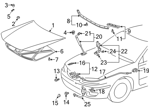 2003 Toyota Solara Hood & Components Switch, Courtesy Lamp Diagram for 84231-24030