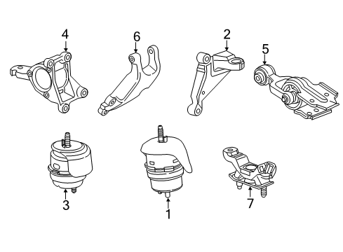 2014 Chevrolet Impala Limited Engine & Trans Mounting Front Mount Bracket Diagram for 20825891