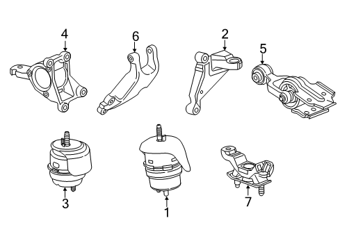 2014 Chevrolet Impala Limited Engine & Trans Mounting Strut Diagram for 20825879