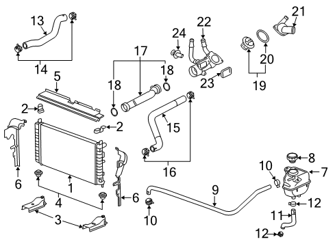 2010 Chevrolet Malibu Powertrain Control Rear Oxygen Sensor Diagram for 12618009