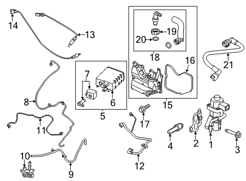 2021 Ford Transit Connect Powertrain Control Lower Oxygen Sensor Diagram for KV6Z-9G444-B