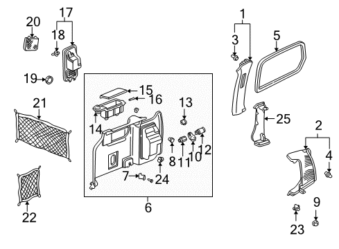 2000 Honda Odyssey Interior Trim - Side Panel Garnish Assy., L. RR. Pillar *YR169L* (MILD BEIGE) Diagram for 84191-S0X-A01ZC