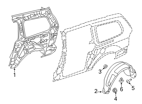 2014 Kia Sedona Inner Structure - Side Panel Side Panel-Fender Liner Splash Shield Left Diagram for 86821-4D001