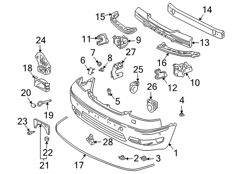 2005 Lexus LS430 Front Bumper Sensor, Ultrasonic, NO.2 Diagram for 89341-50050-C0