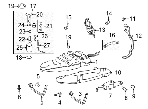 2008 Lexus LX570 Senders Fuel Tank Sub-Assembly Diagram for 77001-60790