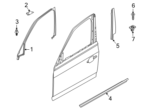 2010 BMW X3 Exterior Trim - Front Door Channel Cover, Exterior, Door, Front Left Diagram for 51333330177