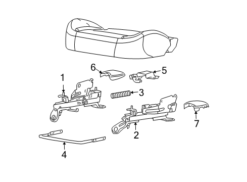 2011 Chevrolet Colorado Power Seats Sensor, Front Seat Horizontal Adjuster Position Diagram for 19121283