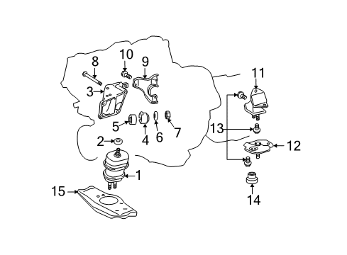 2011 Lexus LS460 Engine & Trans Mounting Spacer, Engine Mounting Diagram for 12319-38010