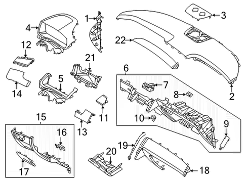 2022 Hyundai Tucson Instrument Panel SENSOR-IN CAR Diagram for 97268D7000