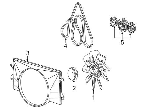 1999 Ford E-150 Econoline Belts & Pulleys Serpentine Tensioner Diagram for F65Z-6B209-MA