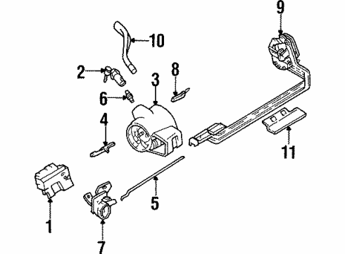 1992 Chevrolet Beretta Shroud, Switches & Levers Lever Asm-Turn Signal Switch Diagram for 25075810