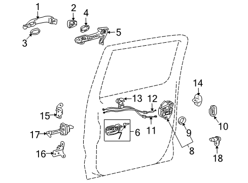 2012 Toyota Tacoma Switches Handle, Outside Rear Cover Diagram for 69227-04020