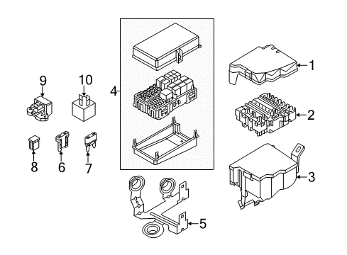 2011 Ford Fiesta Fuse & Relay Top Cover Diagram for BE8Z-14A003-BA