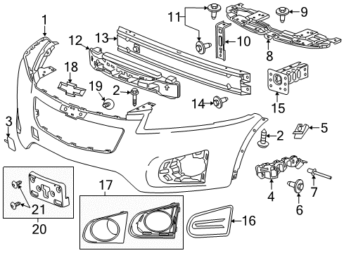 2016 Chevrolet Trax Front Bumper Emblem Diagram for 96930054