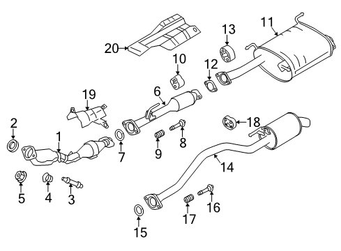 2021 Nissan NV200 Exhaust Components Bearing Seal, Exhaust Joint Diagram for 20695-8H32D