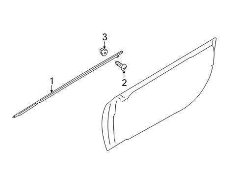 2013 Scion FR-S Exterior Trim - Door Belt Molding Diagram for SU003-08596