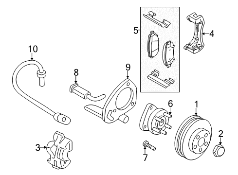 2006 Buick Terraza Brake Components Pad Kit, Rear Disc Brake Diagram for 19181867