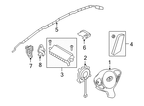 2016 Infiniti QX70 Air Bag Components Sensor Assy-Side Air Bag, RH Diagram for K8836-6WY8A