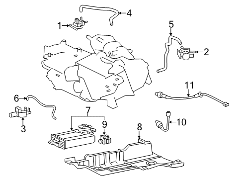 2012 Toyota Sienna Powertrain Control Vacuum Hose Diagram for 44726-08010