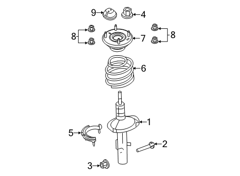 2018 Ford Flex Struts & Components - Front Strut Lower Bolt Diagram for -W715545-S439