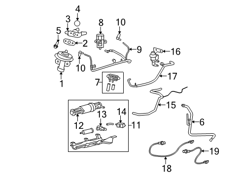 2008 Ford Escape Emission Components Solenoid Diagram for 6L3Z-9F945-A