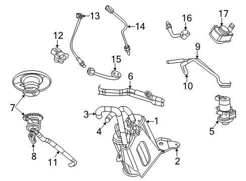 2005 Jeep Liberty Powertrain Control Hose-CANISTER To Vent Valve Diagram for 52128679AB