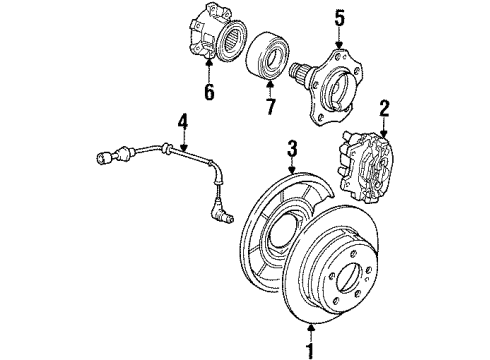 1993 BMW 740iL Rear Brakes Calliper Carrier Diagram for 34211160384