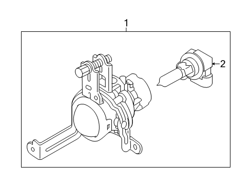 2018 Kia Rio Bulbs Front Fog Lamp Assembly Diagram for 92202H9100