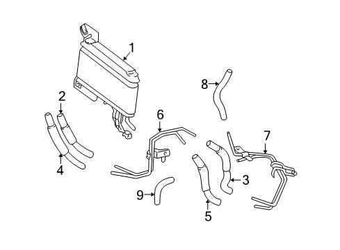 2000 Toyota Avalon Trans Oil Cooler Tube Assembly Diagram for 32907-41040