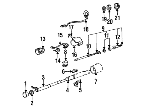 1989 Oldsmobile Cutlass Cruiser Steering Column Switch Assembly Diagram for 7843684