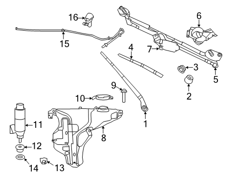 2018 Chrysler 300 Wiper & Washer Components Motor-Windshield WIPER Diagram for 68082552AA