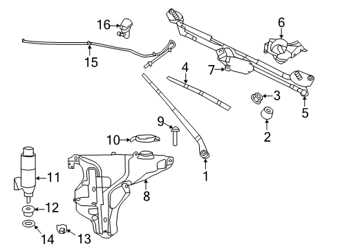 2018 Chrysler 300 Wiper & Washer Components Hose-Windshield Washer Diagram for 68057739AF