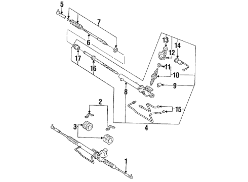 1991 Nissan 300ZX P/S Pump & Hoses, Steering Gear & Linkage Valve Assembly-Flow, Control Power Steering Diagram for 49810-33P01