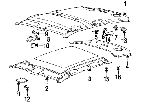 1992 BMW 525i Headliner Clamp Diagram for 51448181426