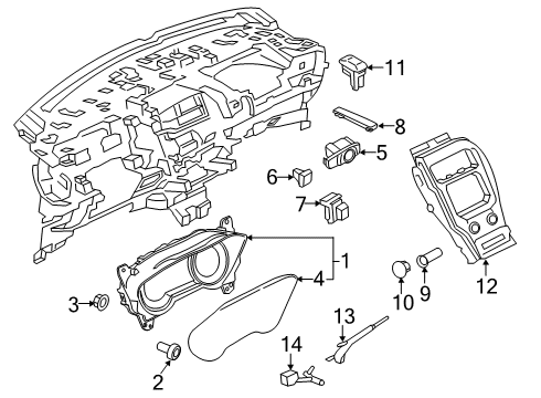 2019 Lincoln Nautilus Parking Brake Cluster Assembly Diagram for KA1Z-10849-AJ