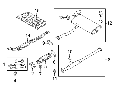 2014 Kia Sportage Exhaust Components Hanger Diagram for 287801K000