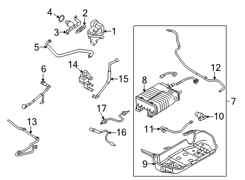 2010 Ford Mustang Emission Components Vapor Canister Diagram for AR3Z-9D653-F