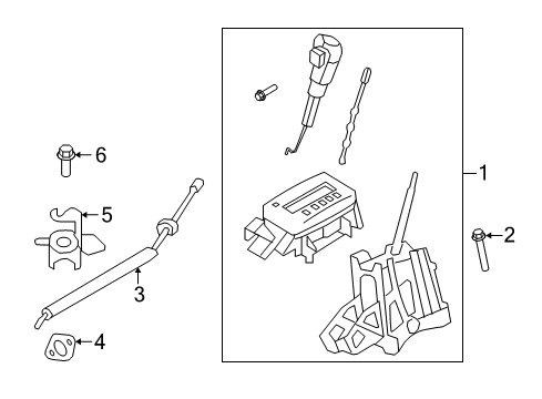 2008 Mercury Mariner Gear Shift Control - AT Shift Control Cable Diagram for 8L8Z-7E395-B