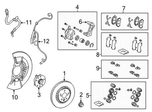 2022 Lexus NX450h+ Front Brakes Hose, Flexible Diagram for 90947-02J12