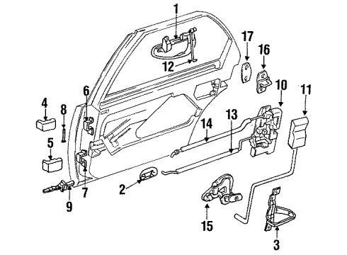 1994 Chrysler Concorde Lock & Hardware Latch-Rear Door Man W/CHILD Guard Right Diagram for 4769069