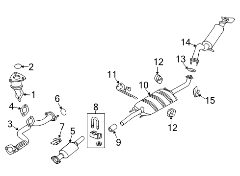 2010 Ford Escape Exhaust Components Catalytic Converter Diagram for AL8Z-5E212-A