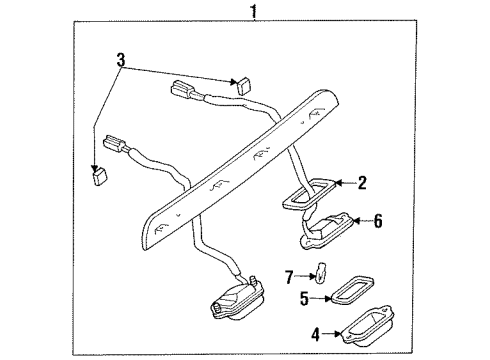 1995 Ford Aspire Bulbs License Lamp Diagram for F7BZ13550AA