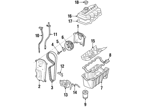 1997 Ford Escort Engine Parts, Mounts, Cylinder Head & Valves, Camshaft & Timing, Oil Pan, Oil Pump, Crankshaft & Bearings, Pistons, Rings & Bearings Oil Tube Diagram for F7CZ-6754-AC