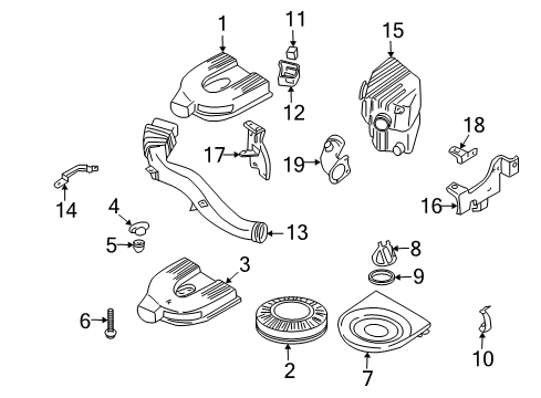 2000 Nissan Xterra Filters Retainer Diagram for 16566-3S500