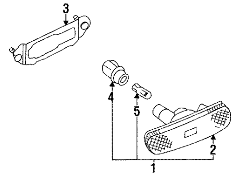 1997 Infiniti J30 Bulbs Socket Assembly-Side Marker Lamp Diagram for 26244-30Y00