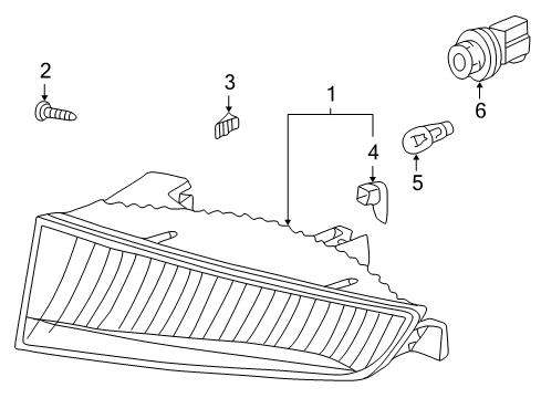 2002 Acura CL Bulbs Light Unit, Driver Side Accessory Diagram for 33951-S3M-A02