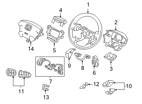 2006 Honda Odyssey Cruise Control System Switch Assy., Multi Information (4Sp) *NH167L* (GRAPHITE BLACK) Diagram for 35875-SHJ-A01ZA