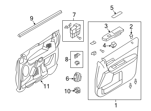 2011 Ford Escape Rear Door Belt Weatherstrip Diagram for 8L8Z-7821456-C