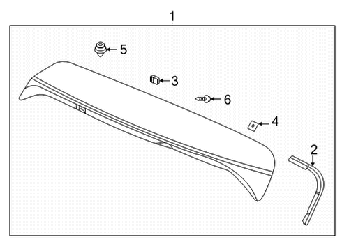 2022 Acura MDX Rear Spoiler Lip Assembly R Diagram for 74952-TYA-A01