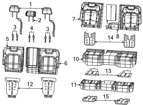 2021 Jeep Grand Cherokee L Second Row Seats Element-Heated Seat Diagram for 68459036AB